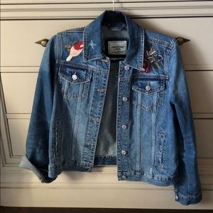 Abercrombie and Fitch embroidered jean jacket